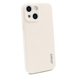 Hat-Prince ENKAY Liquid Silicone Shockproof Protective Case Cover for iPhone 13(Beige)