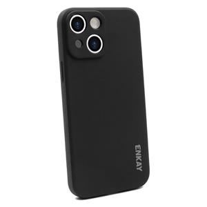 Hat-Prince ENKAY Liquid Silicone Shockproof Protective Case Cover for iPhone 13(Black)