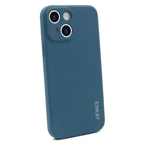 Hat-Prince ENKAY Liquid Silicone Shockproof Protective Case Cover for iPhone 13(Dark Blue)