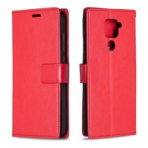 huismerk For Xiaomi Redmi Note 9 5G Crazy Horse Texture Horizontal Flip Leather Case with Holder & Card Slots & Wallet & Photo Frame(Red)