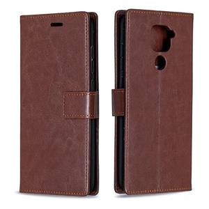 huismerk For Xiaomi Redmi Note 9 5G Crazy Horse Texture Horizontal Flip Leather Case with Holder & Card Slots & Wallet & Photo Frame(Brown)