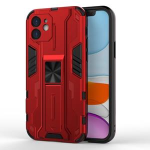 huismerk Supersonic PC + TPU schokbestendig beschermhoesje met houder voor iPhone 12 mini (rood)