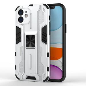 huismerk Supersonic PC + TPU schokbestendig beschermhoesje met houder voor iPhone 12 mini (zilver)