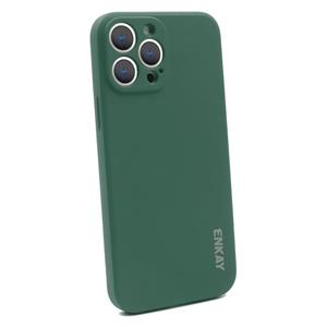 Hat-Prince ENKAY Liquid Silicone Shockproof Protective Case Cover for iPhone 13 Pro Max(Dark Green)