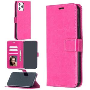 huismerk Crazy Horse Texture Horizontale Flip Lederen Case met Houder & Kaart Slots & Portemonnee & Fotolijst voor iPhone 13 Pro Max (Rose Red)