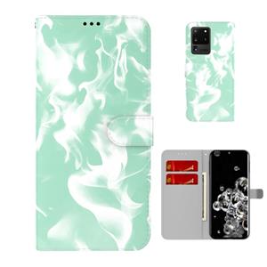 huismerk Voor Samsung Galaxy S20 Ultra Cloud Fog Patroon Horizontale Flip Lederen Hoesje met Houder & Kaartsleuf & Portemonnee (Mint Groen)