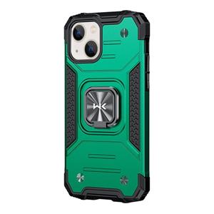 WK WTP-012 Military Series Shockproof PC + TPU + Metal Phone Case with Ring Holder For iPhone 13(Green)