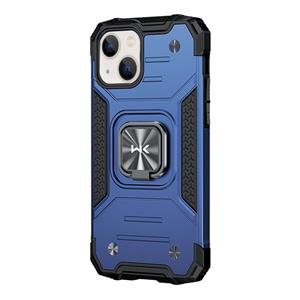 WK WTP-012 Military Series Shockproof PC + TPU + Metal Phone Case with Ring Holder For iPhone 13(Blue)