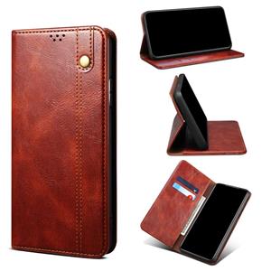 huismerk Simple Wax Crazy Horse Texture Horizontal Flip Leather Case with Card Slots & Wallet For iPhone 13(Brown)