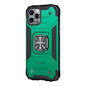 WK WTP-012 Military Series Shockproof PC + TPU + Metal Phone Case with Ring Holder For iPhone 13 Pro Max(Green)