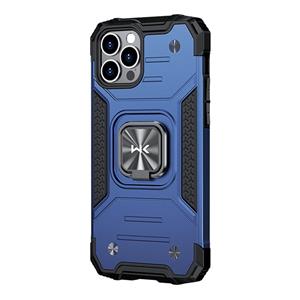 WK WTP-012 Military Series Shockproof PC + TPU + Metal Phone Case with Ring Holder For iPhone 13 Pro Max(Blue)