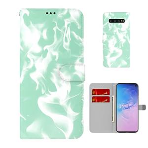 huismerk Voor Samsung Galaxy S10 Cloud Fog Patroon Horizontale Flip Lederen Hoesje met Houder & Kaartsleuf & Portemonnee (Mint Groen)