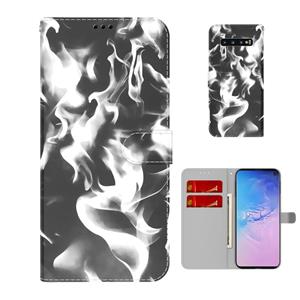 huismerk Voor Samsung Galaxy S10 Cloud Fog Patroon Horizontale Flip Lederen Hoesje met Houder & Kaartsleuf & Portemonnee (Zwart)