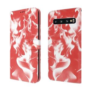 huismerk Voor Samsung Galaxy S10 Cloud Fog Patroon Horizontale Flip Lederen Hoesje met Houder & Kaartsleuf & Portemonnee (Rood)