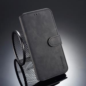 huismerk DG. MING Retro olie kant horizontale Flip Case voor iPhone XS Max met houder & Card Slots & portefeuille (zwart)