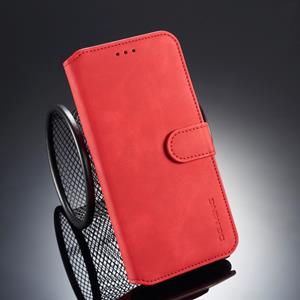 huismerk Dg. MING retro olie kant horizontale flip case voor iPhone XS Max met houder & kaartsleuven & portemonnee (rood)