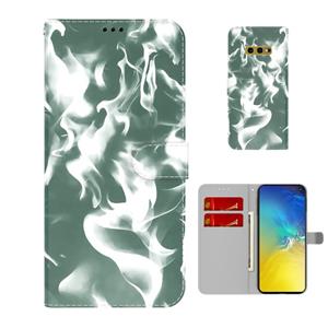 huismerk Voor Samsung Galaxy S10e Cloud Mist Patroon Horizontale Flip Lederen Case Met Houder & Card Slot & Portemonnee (Dark Green)