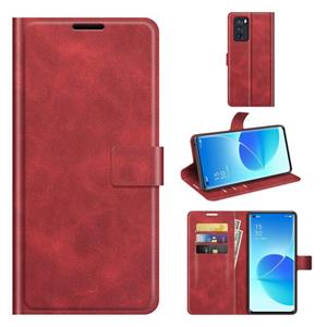 huismerk Voor Oppo Reno6 Pro 5G Retro Calf Patroon Gesp horizontale Flip Lederen Case met Houder & Card Slots & Portemonnee