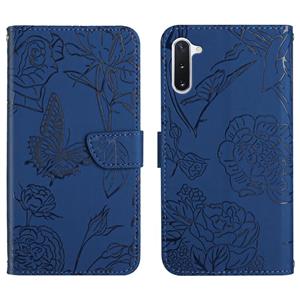 huismerk Voor Samsung Galaxy Note10 Skin Feel Butterfly Peony reliëf lederen telefoonhoes