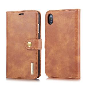 dg.ming Dg. MING Crazy Horse textuur Flip afneembare magnetische lederen case voor de iPhone XS Max met houder & card slots & portemonnee (bruin)