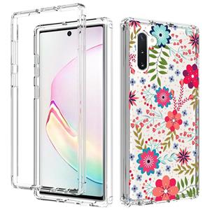 huismerk Voor Samsung Galaxy Note 10 2 in 1 hoge transparante geschilderde schokbestendige pc + TPU beschermhoes (kleine bloemen)