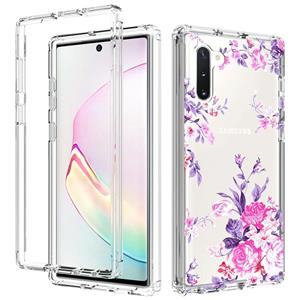 huismerk Voor Samsung Galaxy Note 10 2 in 1 hoge transparante geschilderde schokbestendige pc + TPU beschermhoes (rose)