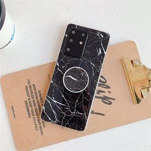 huismerk Voor Galaxy S20 Ultra TPU Smooth Marble Patroon met opvouwbare beugel mobiele telefoon Cose (Zwarte A30)