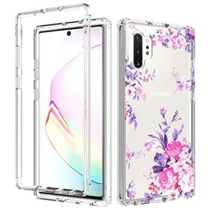 huismerk Voor Samsung Galaxy Note 10 Plus 2 in 1 hoge transparante geschilderde schokbestendige pc + TPU beschermhoes (rose)