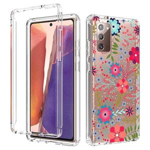 huismerk Voor Samsung Galaxy Note20 2 in 1 hoge transparante geschilderde schokbestendige pc + TPU beschermhoes (kleine bloemen)