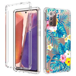 huismerk Voor Samsung Galaxy Note20 2 in 1 hoge transparante geschilderde schokbestendige pc + TPU beschermhoes (Banana Leaf)