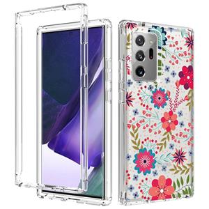 huismerk Voor Samsung Galaxy Note20 Ultra 2 in 1 hoge transparante geschilderde schokbestendige pc + TPU beschermhoes (kleine bloemen)