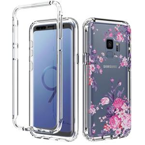 huismerk Voor Samsung Galaxy S9 2 in 1 hoge transparante geschilderde schokbestendige pc + TPU beschermhoes (rose)