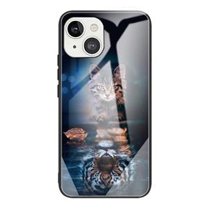 huismerk Gehard glas + TPU-grensbescherming voor iPhone 13 (CAT)