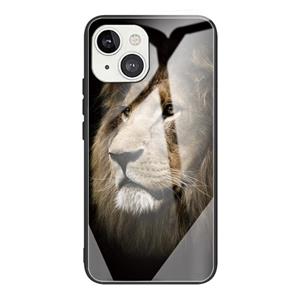 huismerk Gehard Glass + TPU Border Beschermhoes voor iPhone 13 Mini (Leeuw)