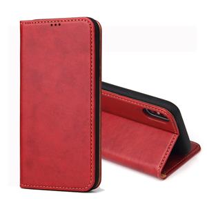 huismerk Dermis textuur PU horizontale Flip lederen case voor iPhone XS Max met houder & kaartsleuven & portemonnee (rood)