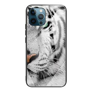 huismerk Gehard Glass + TPU Grens Beschermhoes voor iPhone 13 Pro (White Tiger)