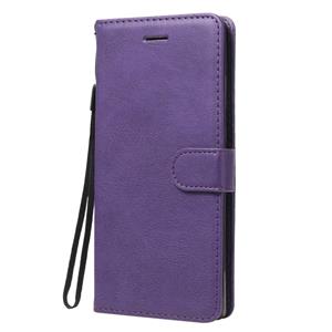 huismerk Voor Samsung Galaxy Note20 Solid Color Horizontale Flip PU Lederen case met Holder & Card Slots & Wallet & Lanyard(Paars)