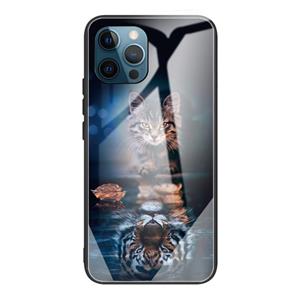 huismerk Gehard Glass + TPU Border Beschermhoes voor iPhone 13 Pro (Cat)