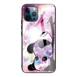 huismerk Gehard Glass + TPU Grens Beschermhoes voor iPhone 13 Pro (Panda)