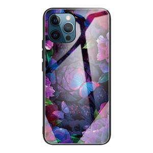 huismerk Gehard Glass + TPU Border Beschermhoes voor iPhone 13 Pro (Butterfly)