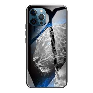 huismerk Gehard Glass + TPU Border Beschermhoes voor iPhone 13 Pro (Leopard)