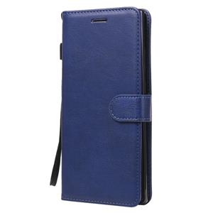 huismerk Voor Samsung Galaxy Note20 Ultra Solid Color Horizontale Flip PU Lederen case met Holder & Card Slots & Wallet & Lanyard(Blauw)