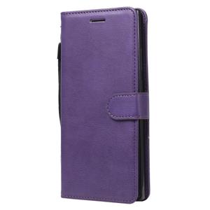 huismerk Voor Samsung Galaxy Note20 Ultra Solid Color Horizontale Flip PU Lederen case met Holder & Card Slots & Wallet & Lanyard(Paars)