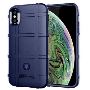 huismerk Volledige dekking schokbestendig TPU Case voor iPhone XS Max (blauw)