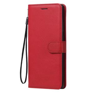 huismerk Voor Samsung Galaxy Note20 Ultra Solid Color Horizontale Flip PU Lederen case met Holder & Card Slots & Wallet & Lanyard(Red)