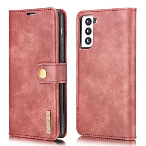 dg.ming Voor Samsung Galaxy S21 5G DG. MING Crazy Horse Texture Flip Afneembare magnetische lederen kast met houder & kaartslots & portemonnee(rood)