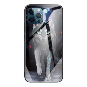 huismerk Gehard Glass + TPU Border Beschermhoes voor iPhone 13 Pro Max (Wolf)