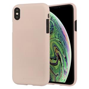 huismerk KWIK GOOSPERY SOFT FEELING Liquid TPU drop-proof zachte beschermhoes voor iPhone XS Max (lichtroze)