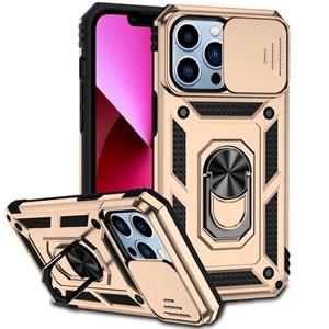 huismerk Glijdende Cockshield Holder telefoonhoesje voor iPhone 13 Pro (Gold)