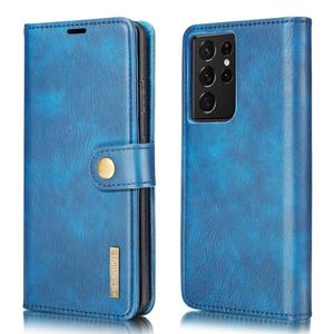 dg.ming Voor Samsung Galaxy S21 Ultra 5G DG. MING Crazy Horse Texture Flip Afneembare magnetische lederen kast met houder & kaartslots & portemonnee(blauw)